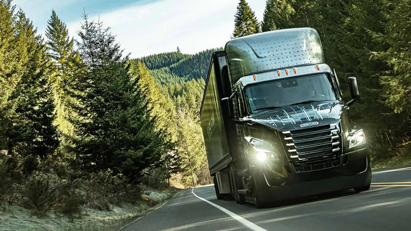 Truck on highway representing security and trust