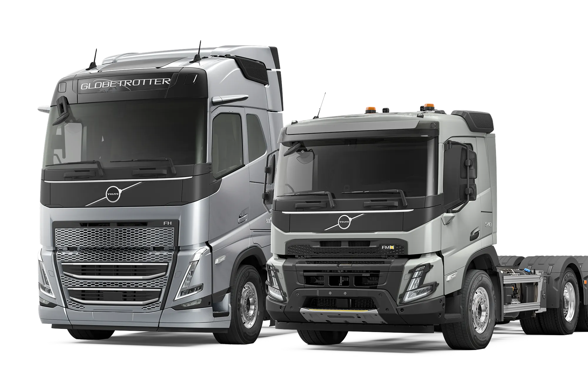 Two Volvo trucks ready for delivery