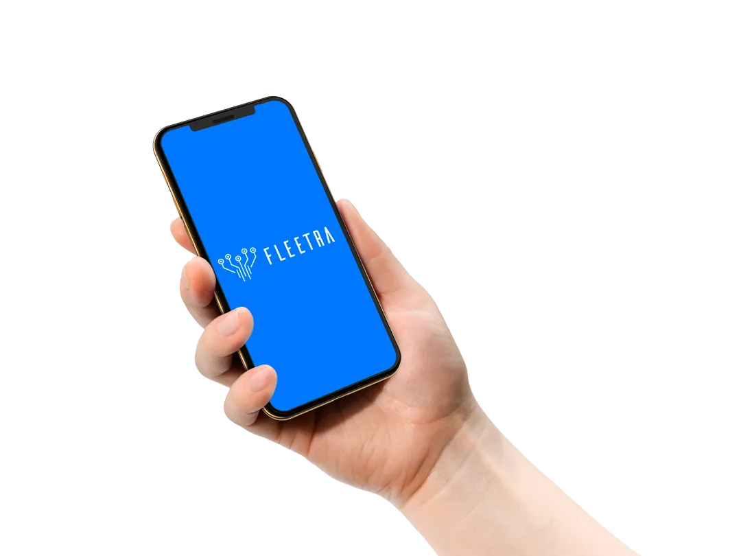 Fleetra mobile app preview running on a smartphone